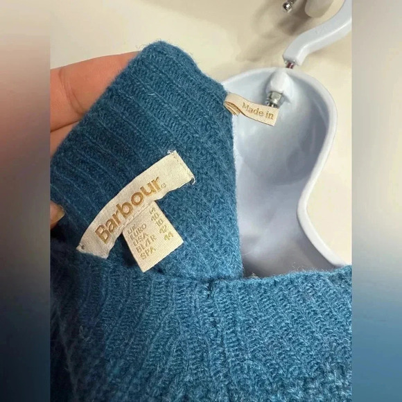 Barbour Oyster Knit Striped Wool Blend Made In Italy Sweater Sizd US 10 - Picture 6 of 7